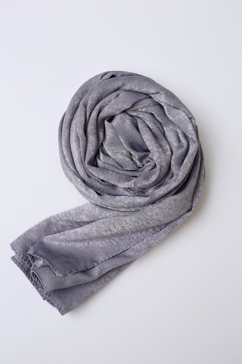 Velvet Silk Hijab - Silver Grey